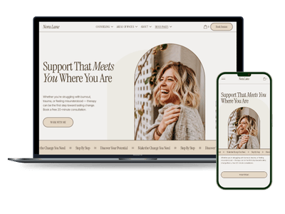 Beige Creme Therapist Squarespace Template