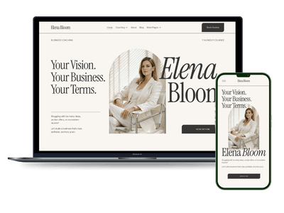 Beige Sophisticated Business Coach Squarespace Template
